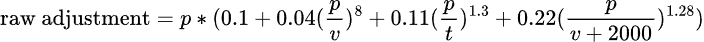 KTC raw adjustment formula